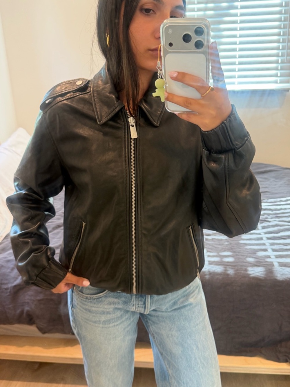 Scotch & Soda Black sheep Leathery Zip-Front Jacket